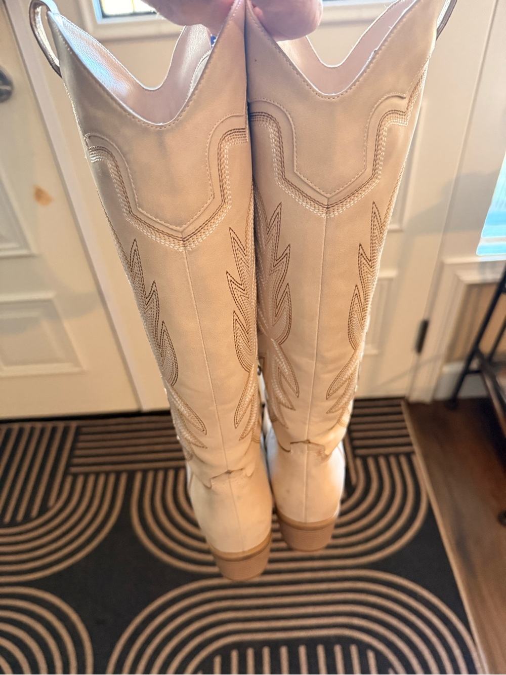 Beige Women's Dallas Cowboy’s Accent Knee-High Heeled Boots - Picture 4 of 6